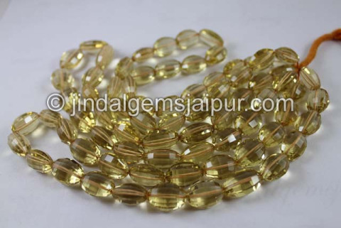 Citrine Far Step Cut Oval Beads